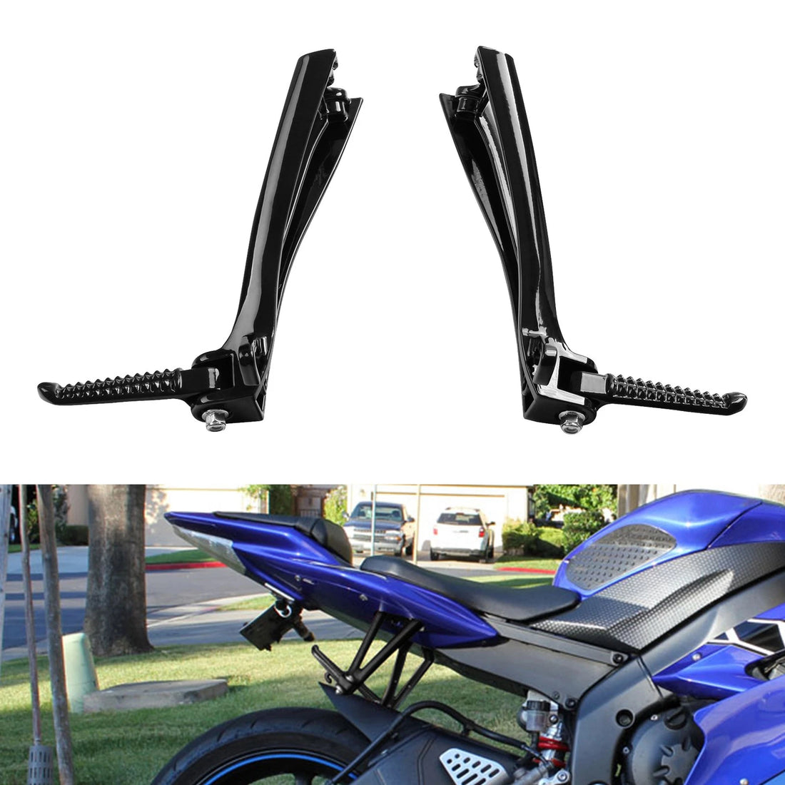 Rear Passenger Footpeg Kit Brackets Fit For Yamaha Yzf R6 2006-2016