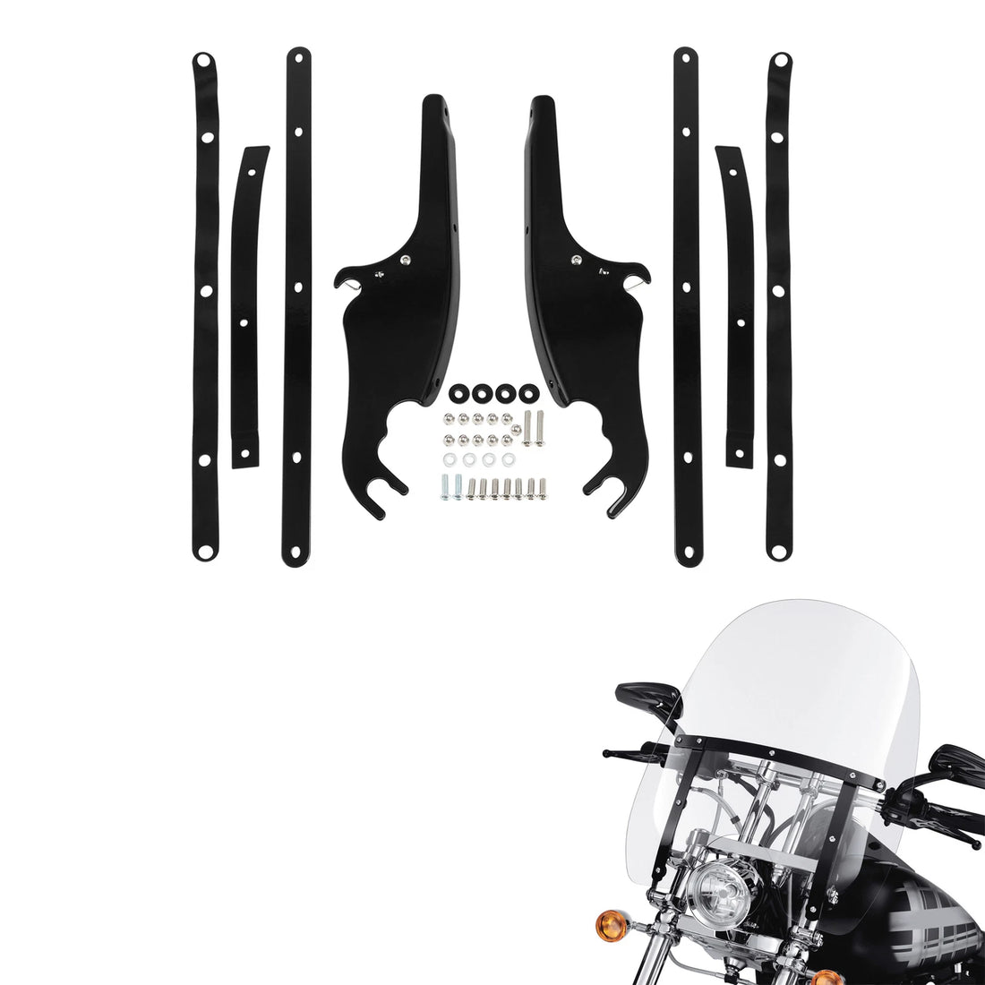 Windshield Brackets Mount Detachable Fit For Harley Softail Flstc Flstf 00-17