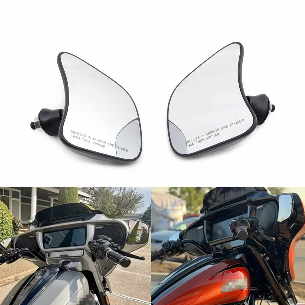 Black Fairing Mount Side Mirror For Harley Touring CVO Street Glide 2023-2024