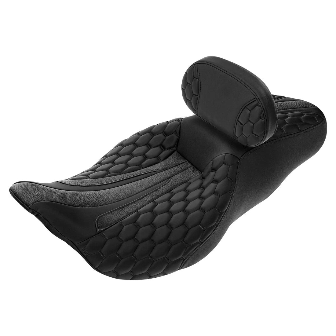 Black Driver Passenger Seat w/ Rider Pad Fit For Harley Touring Road Glide 09-up