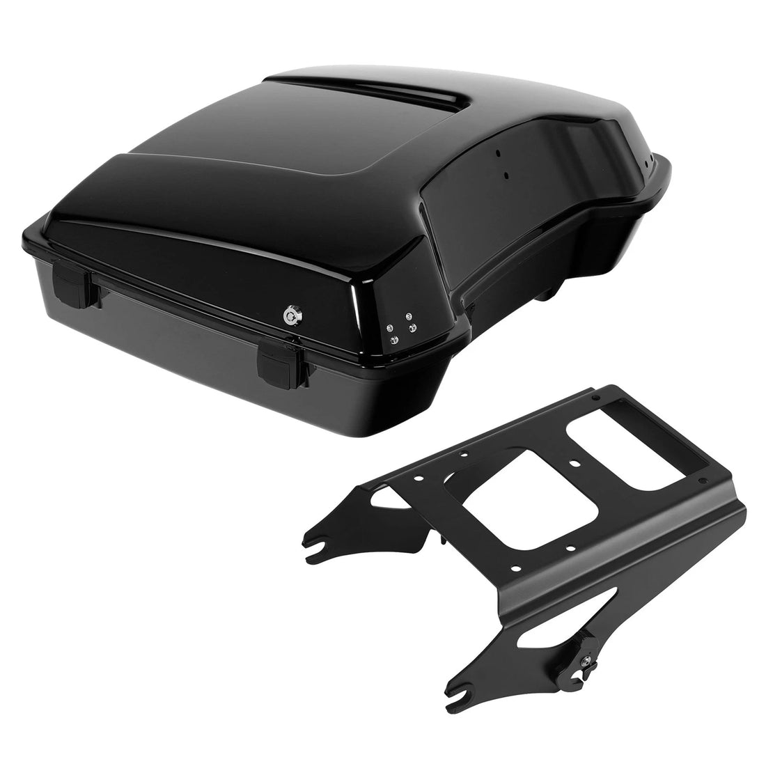Black Razor Trunk Two Up Mount Rack Fit For Harley Touring Road King 09-13