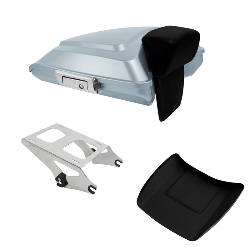 Silver Razor Trunk Backrest Mount Fit For Harley Touring Road King Glide 2014-26