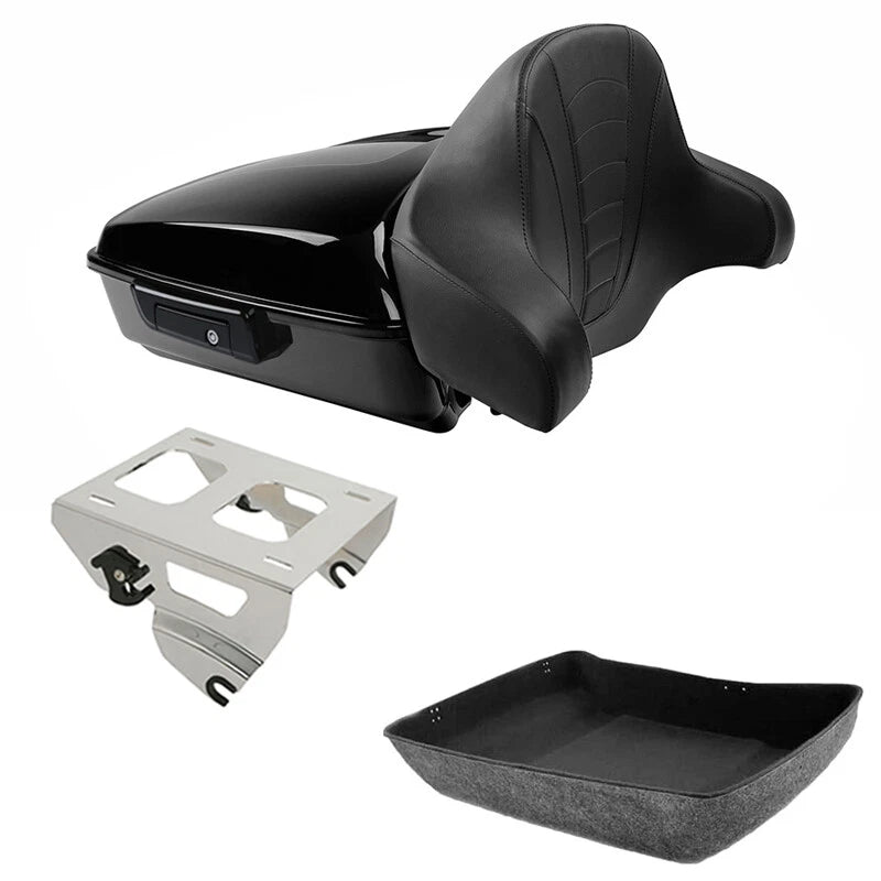 Chopped Trunk Luggage Backrest Solo Mount Rack Fit For Harley Touring 2014-2026