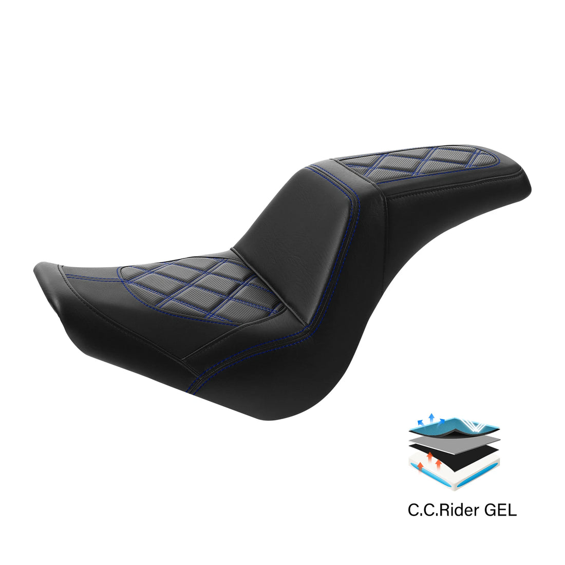 Driver Passenger Seat w/ Gel Fit For Harley Softail Standard Street Bob 18-25