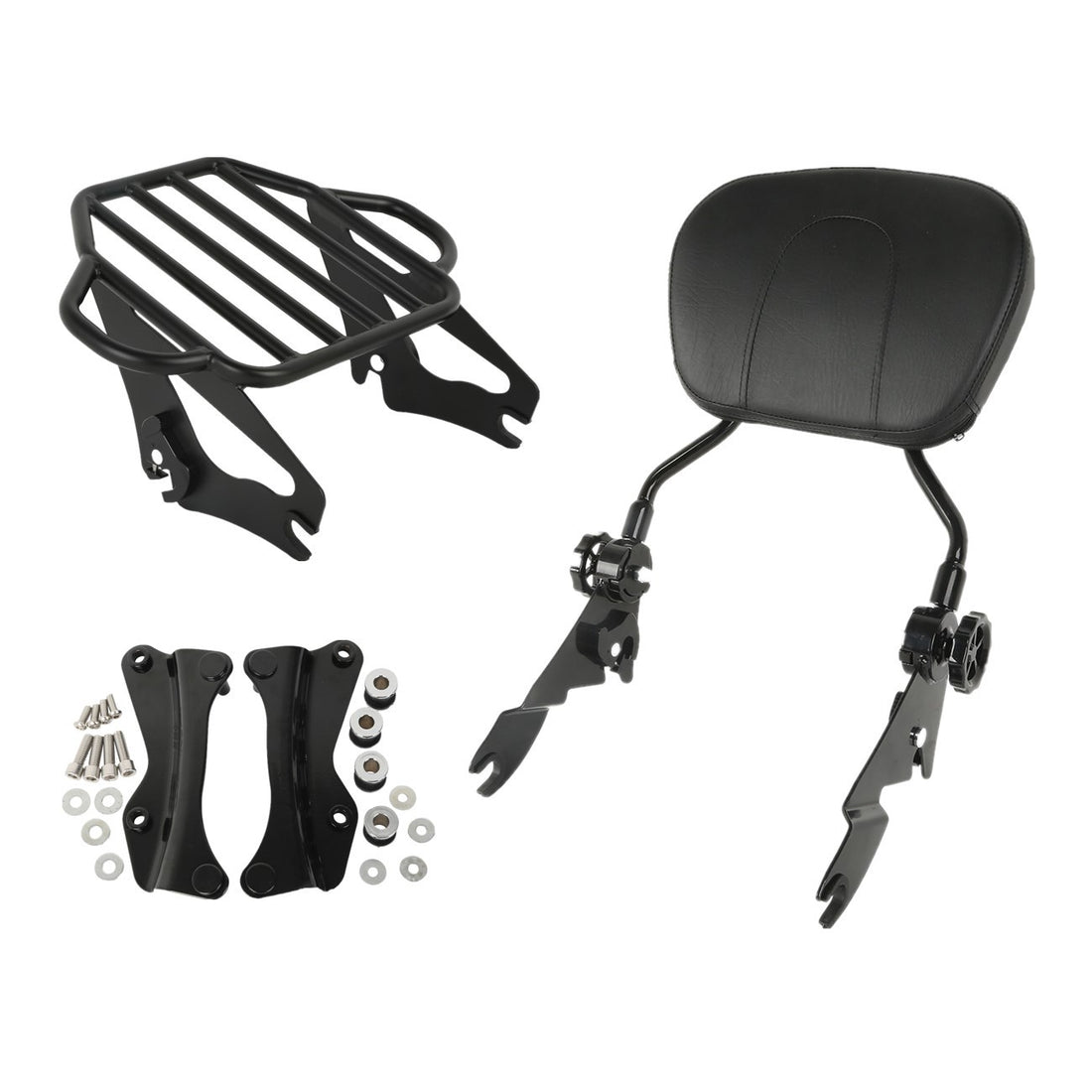 Backrest Sissy Bar Luggage Rack & 4 Point Docking Fit For Harley Touring 2014-24