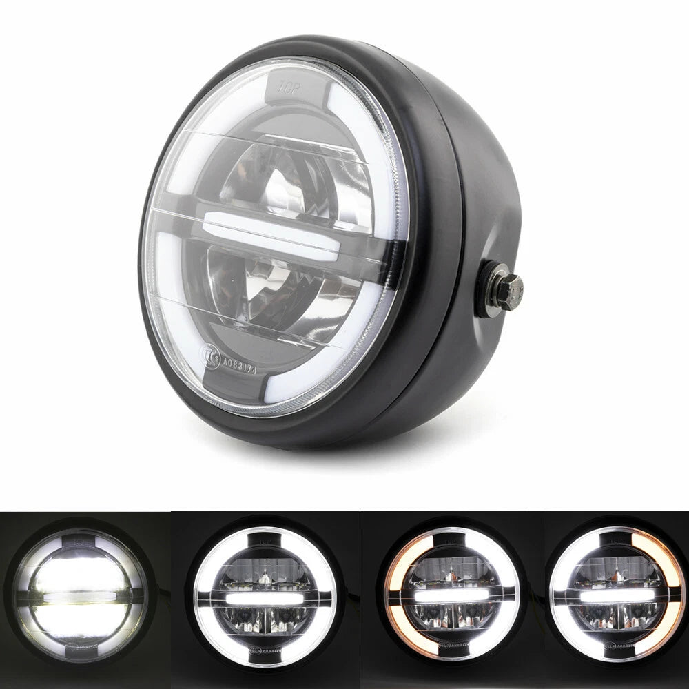 7'' LED Front Projector Hi-Lo Headlight DRL Light Aperture Headlamp For Honda