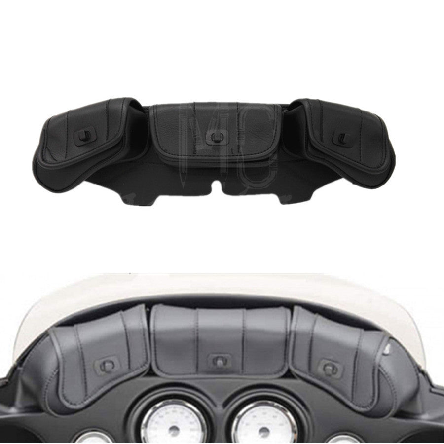 3 Pouch Pocket Fairing Windshield Bag For Harley Touring Electra Street Glide