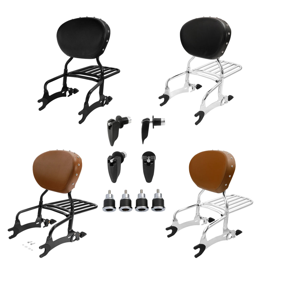 Backrest Sissy Bar Luggage Rack Spools Mount Kit Fit For Indian Chieftain 14-25