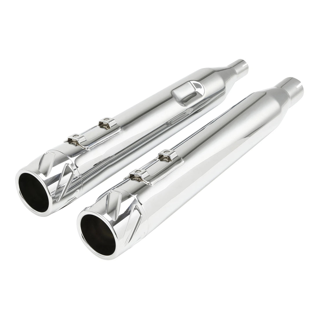 4" Chrome Slip on Straight Mufflers Exhaust Fit For Harley Road Glide 2017-2024