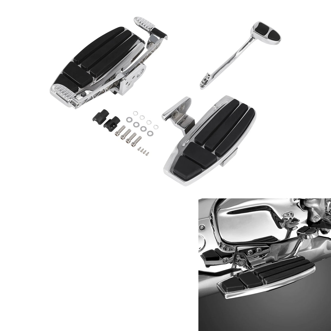 Driver Rider Footboard Floorboard Kit Fit For Honda Goldwing GL1800 2001-2017 16