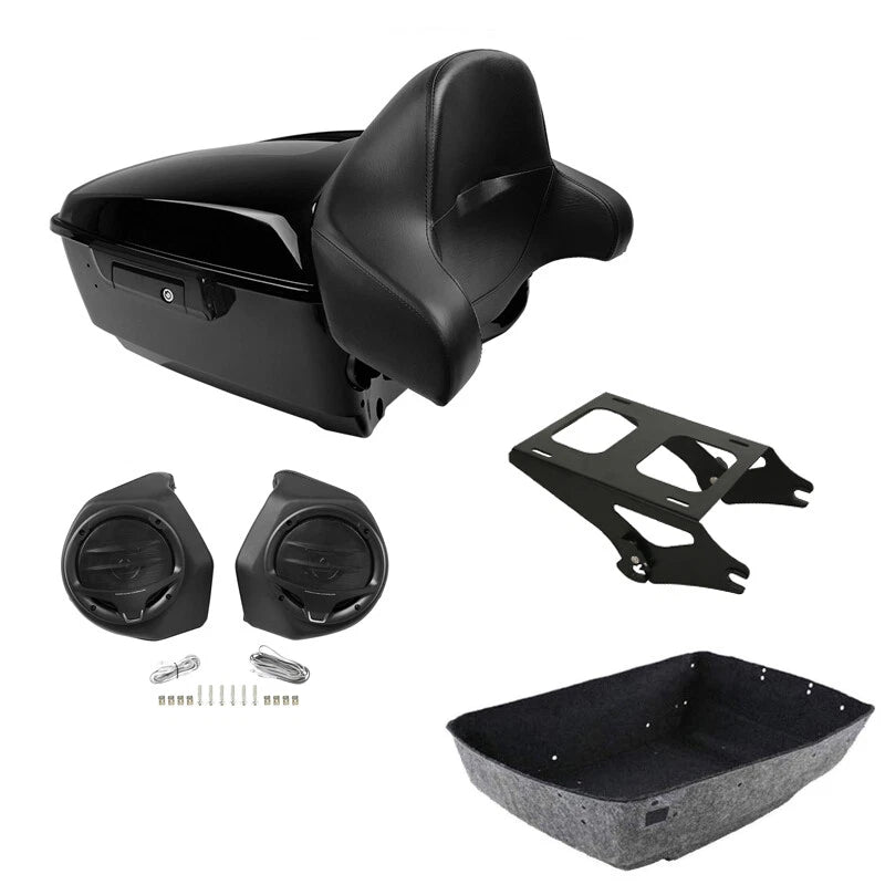 King Trunk Mount Speakers Backrest Pad Fit For Harley Touring Road Glide 14-2026