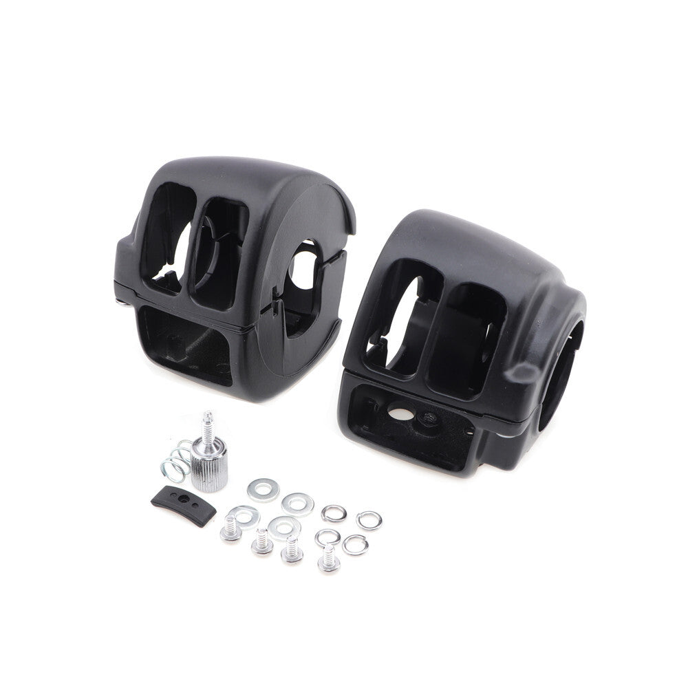 Black Switch Housing Cover Kit For Harley Sportster 1200 Dyna Softail Touring