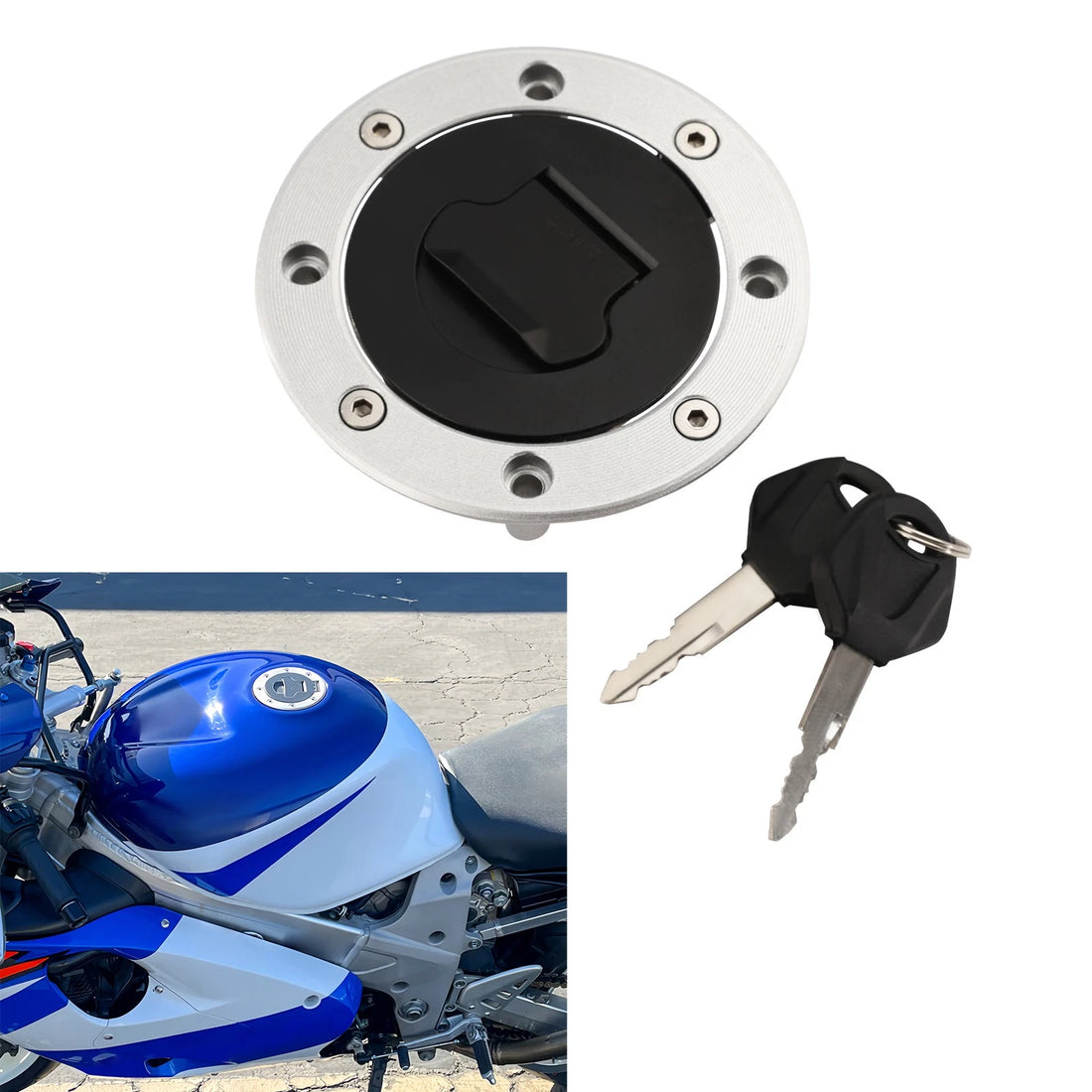 Fuel Gas Tank Cap Cover Key Fit For Suzuki GSXR600 1997-03 Bandit GSF1200 01-04