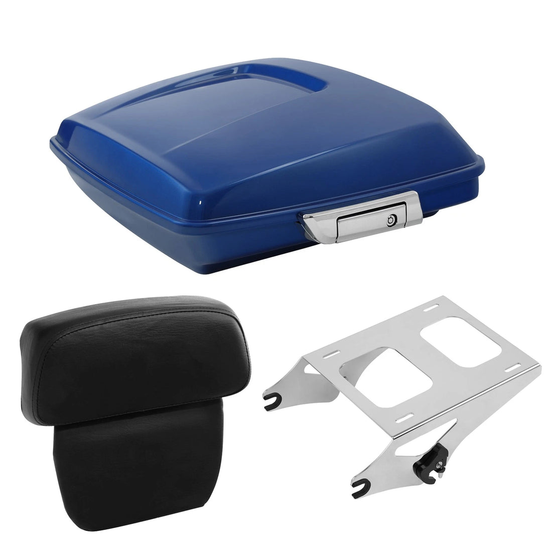Razor Trunk Backrest Pad Mount Rack For Harley Touring 2014-2025 Electric Blue