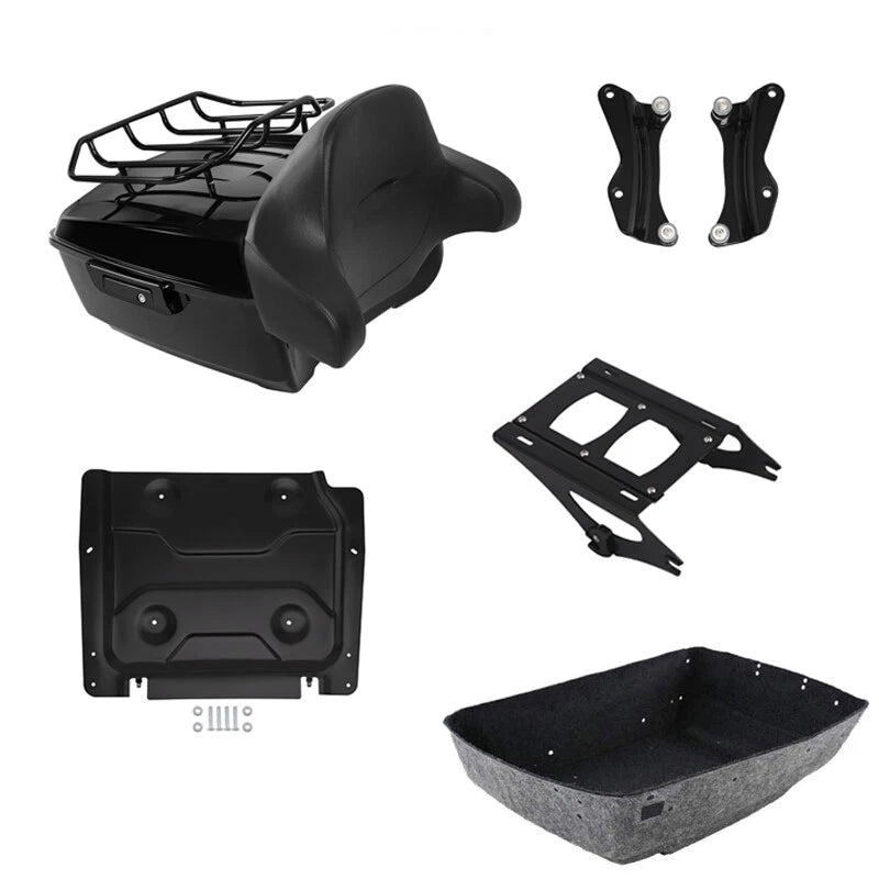 King Trunk Backrest Rack Mount Plate Docking Kit Fit For Harley Touring 14-26 25