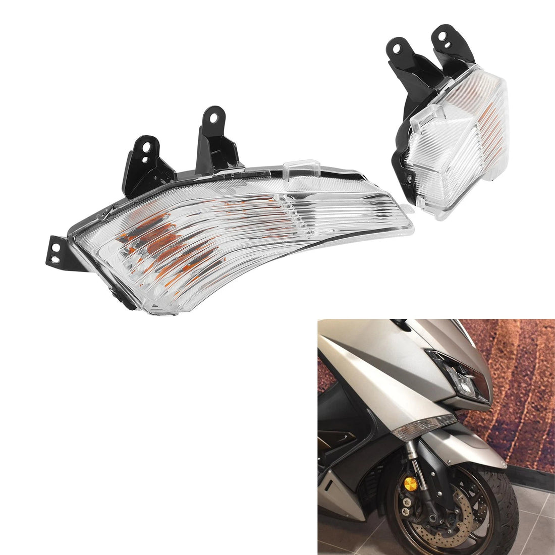 Clear Front Turn Signal Light Fit For Yamaha TMAX 530 2012-2016 TMAX 500 2015