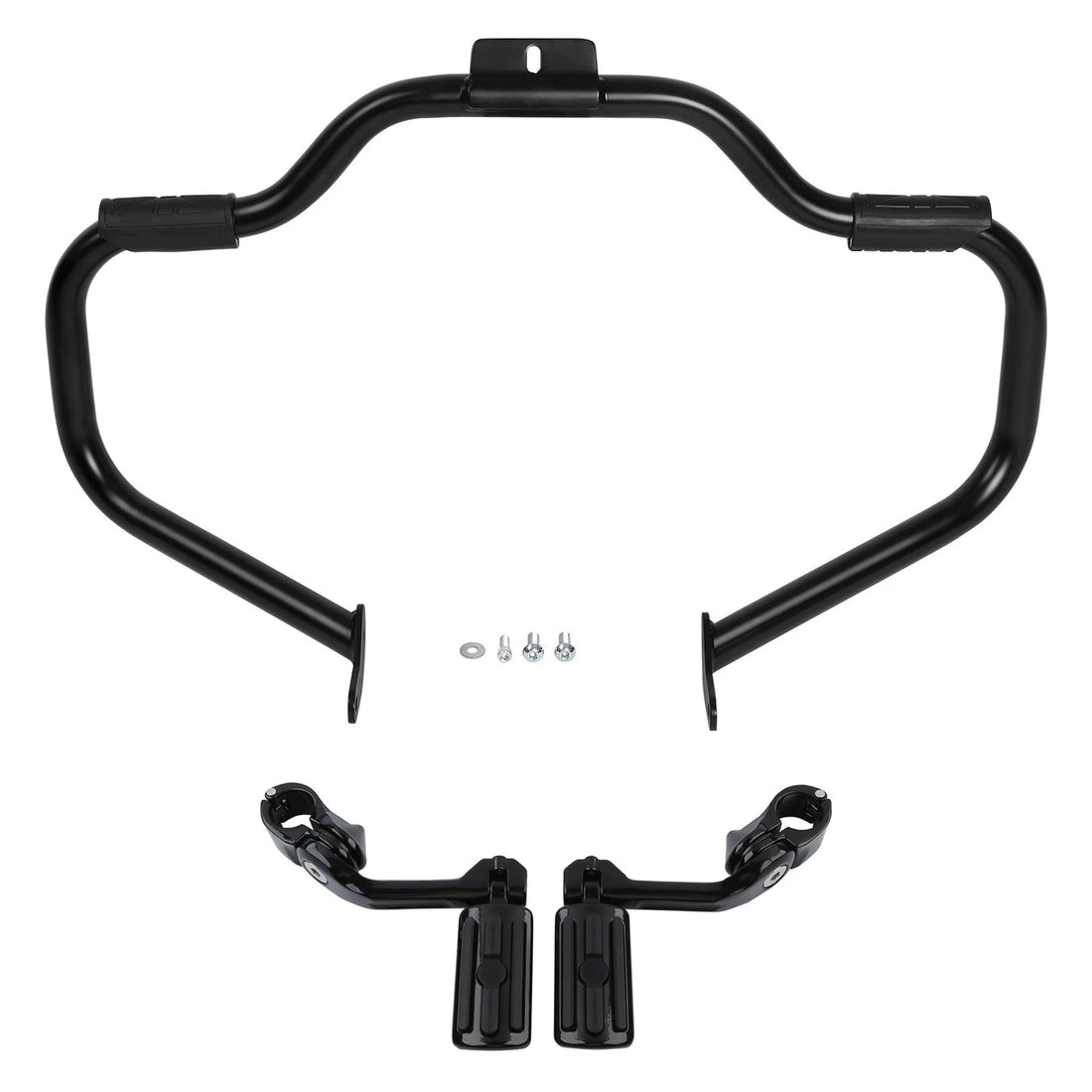 Mustache Highway Bar Footpegs Peg Fit For Harley Softail Fatboy 2000-2017 Black