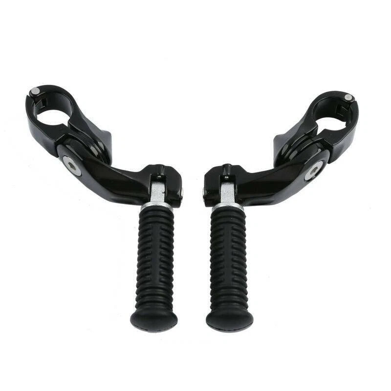 Black Highway Bar Footpeg Pegs 1-1/4'' Short Angled Mount Fit For Harley Touring