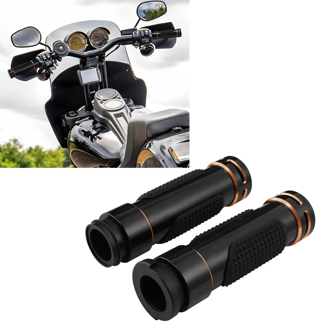 1" Electronic Handlebar Hand Grips Fit For Harley Touring Road Glide King 08-24