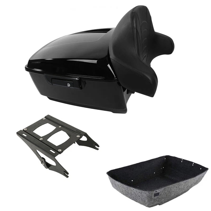 King Trunk Pad Mount Rack Fit For Harley Touring Electra Road Glide 14-26 Black