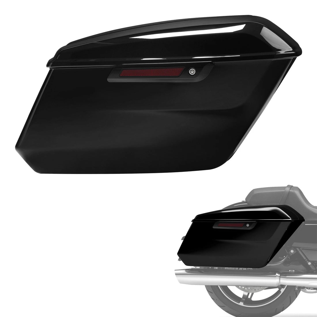 Vivid Black Hard Saddlebags Bags Fit For Harley Cvo Street Road Glide 2023-2026