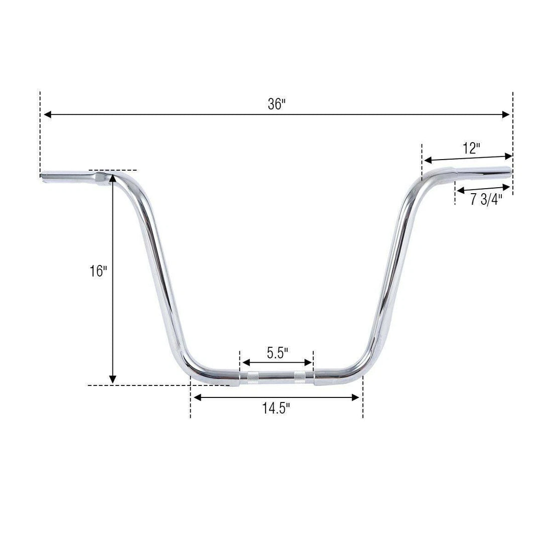 16" Rise Ape Hanger Bar 1-1/4" Handlebar Fit For Harley Softail Flst Fxst Chrome