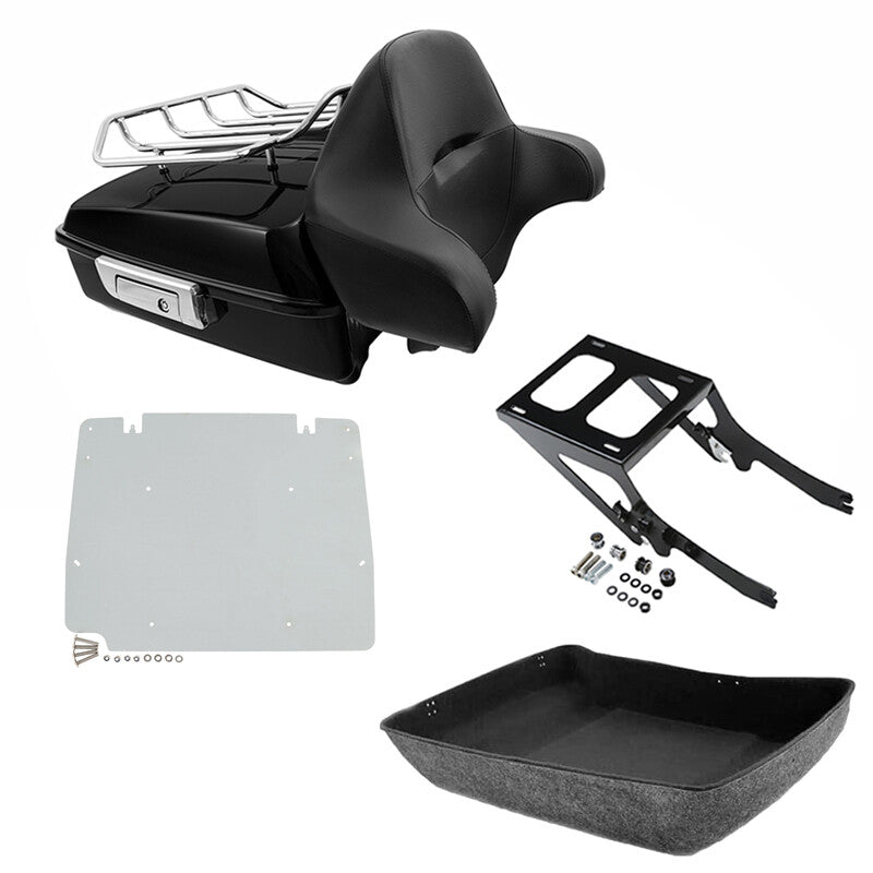 Chopped Trunk Backrest Rack Mount Plate Fit For Harley Softail Deluxe 2018-2026