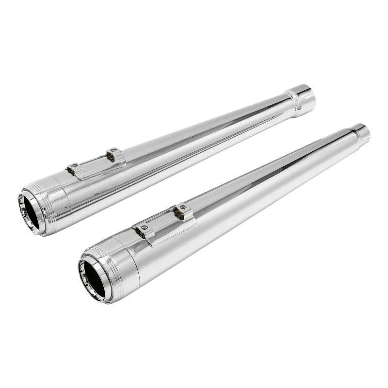 Chrome Megaphone Slip-On Exhaust Pipes Fit For Harley Touring Street Glide 17-25