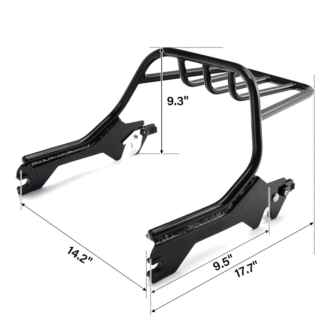 Vivid Black Two Up Luggage Rack Mount Fit For Harley Fat Boy Breakout 2018-2025