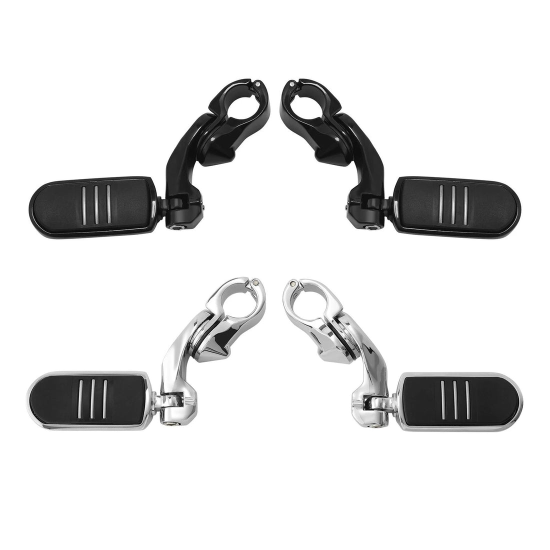 1 1/4" Short Angled Highway Engine Guard Footpegs / Footpeg Mount Fit For Harley