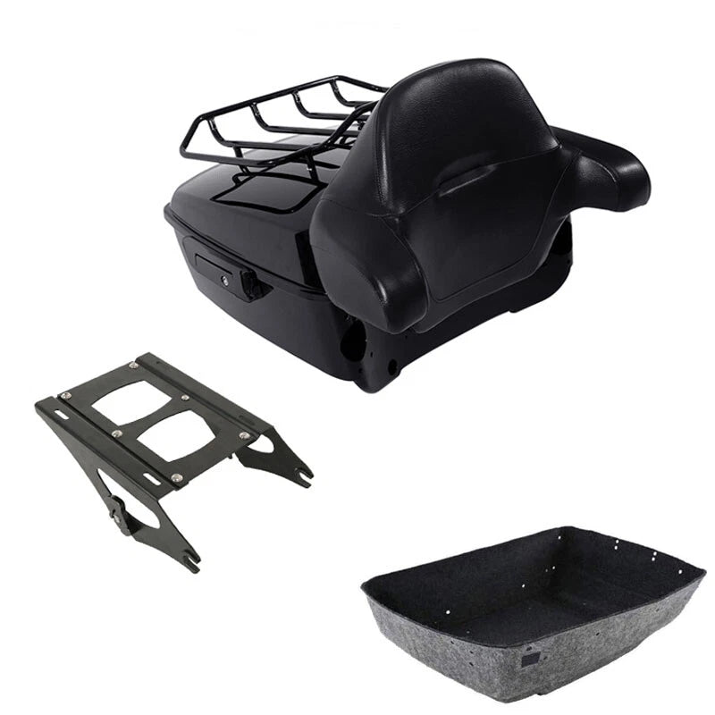 Black King Trunk Backrest Mount Rack Fit For Harley Road Electra Glide 2014-2026