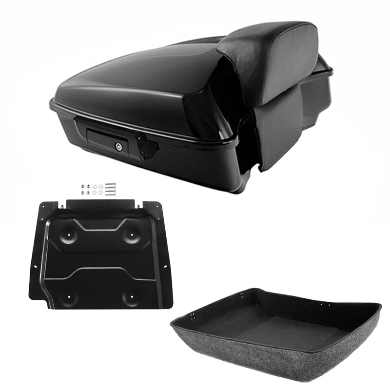 Black Chopped Trunk Backrest Plate Fit For Harley Touring Cvo Road Glide 14-2026