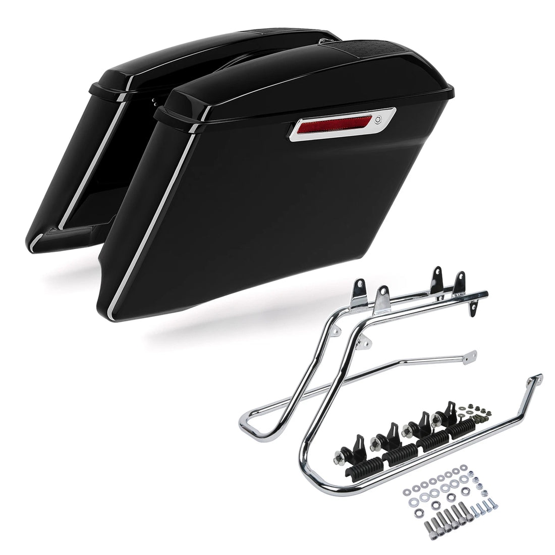 4" Stretched Hard Saddlebags Speaker Lids Bracket Fit For Harley Softail 1984-17
