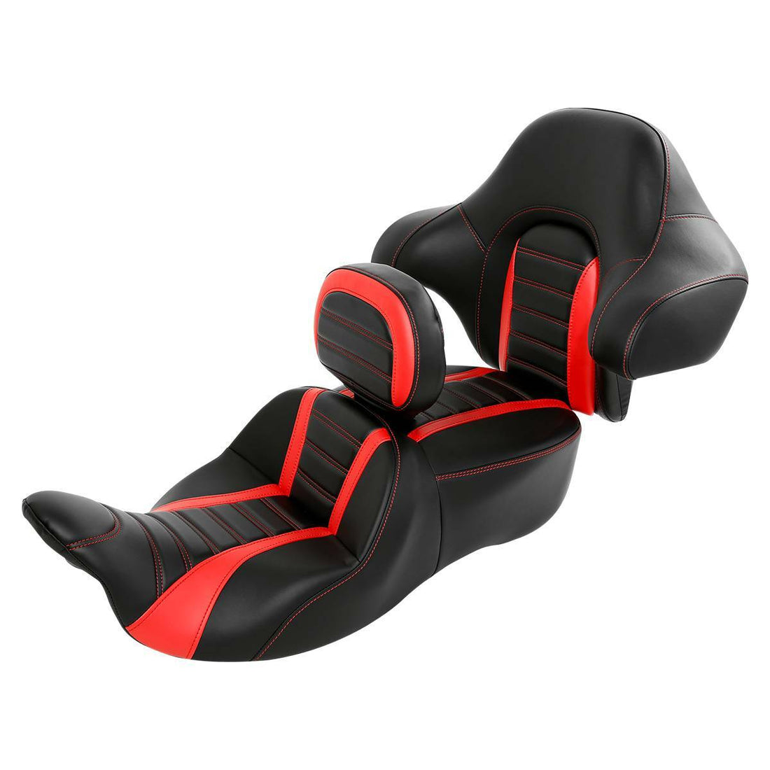 Black Red Driver Passenger Seat Backrest Fit For Harley Electra Glide 2014-2023
