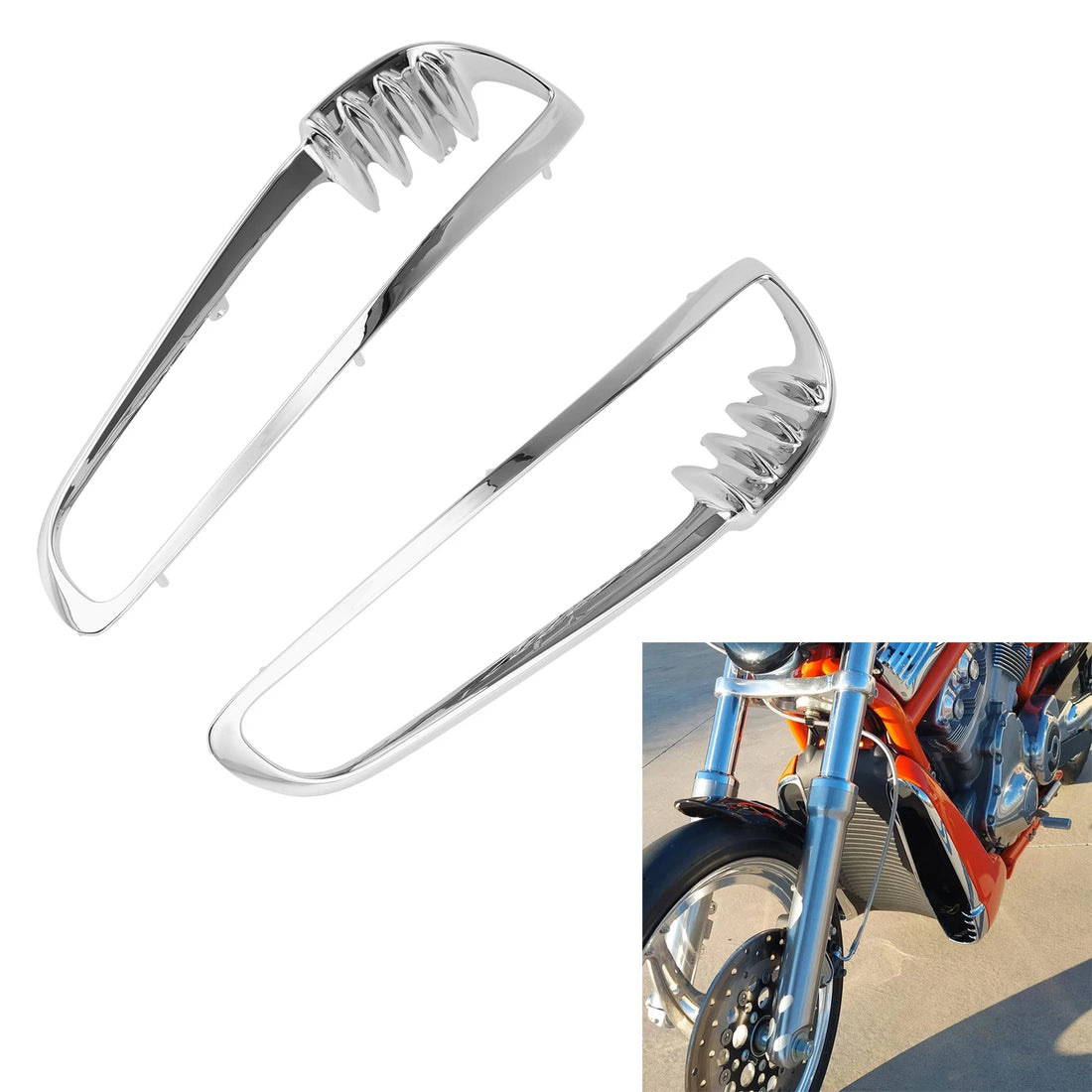 Chrome Radiator Trim Bezels Fit For Harley V-Rod Vrsca Vrscb Vrscd Vrscx 01-10