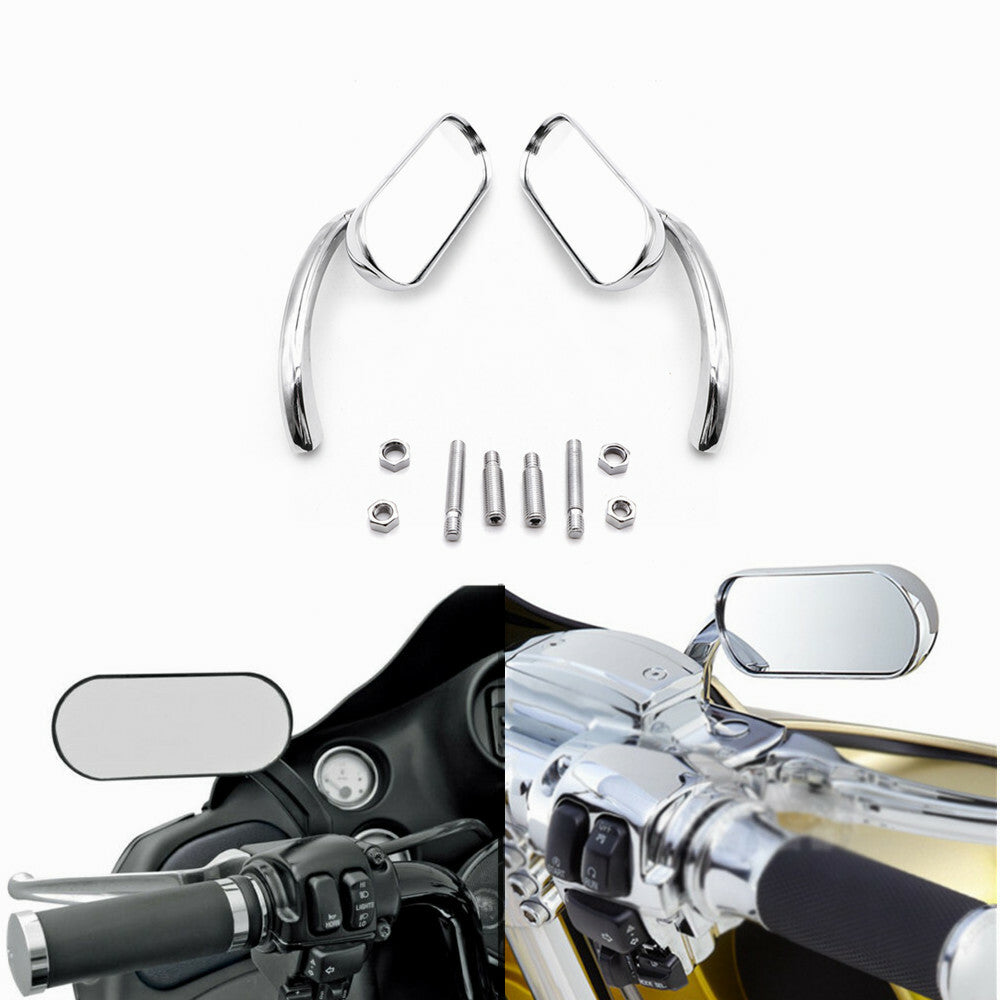Motorcycle Chrome Mini Oval Mirror For Harley Dyna Softail Sportster Touring