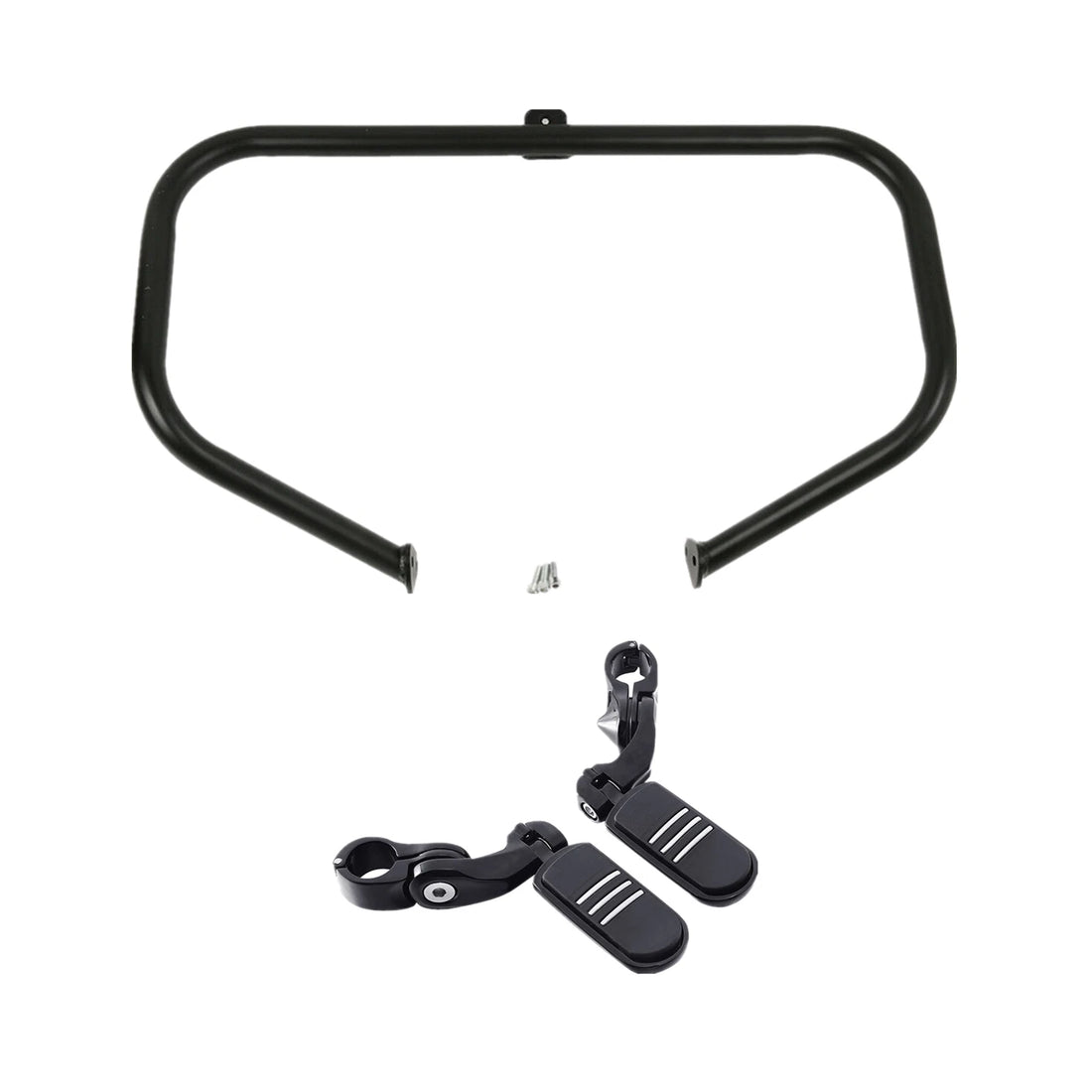 Black Engine Guard Crash Bar Foot Pegs Fit For Harley Touring Road Glide 97-08
