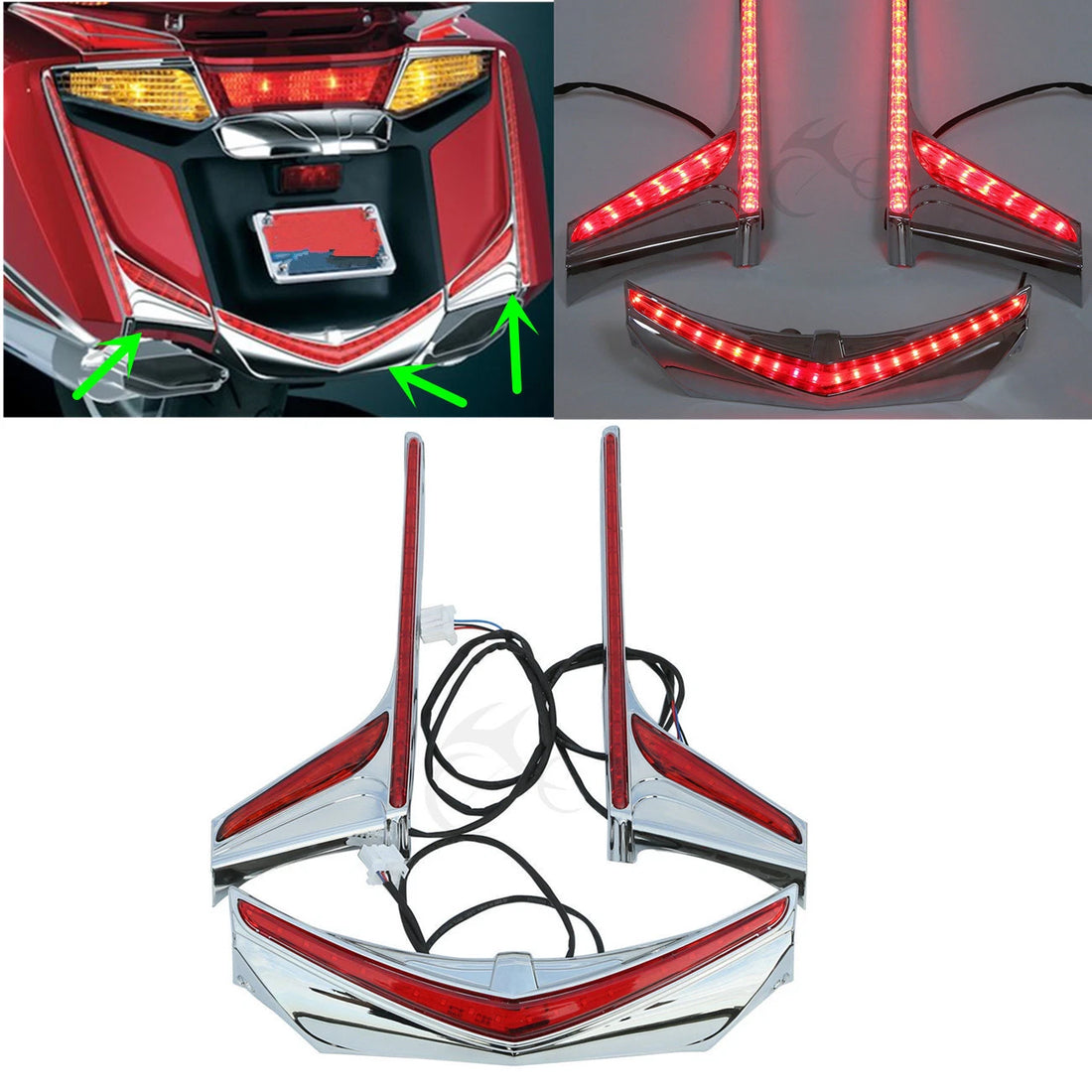 Fender Tip Run Brake LED Light Strips Fit For Honda Goldwing GL1800 12-17 F6B