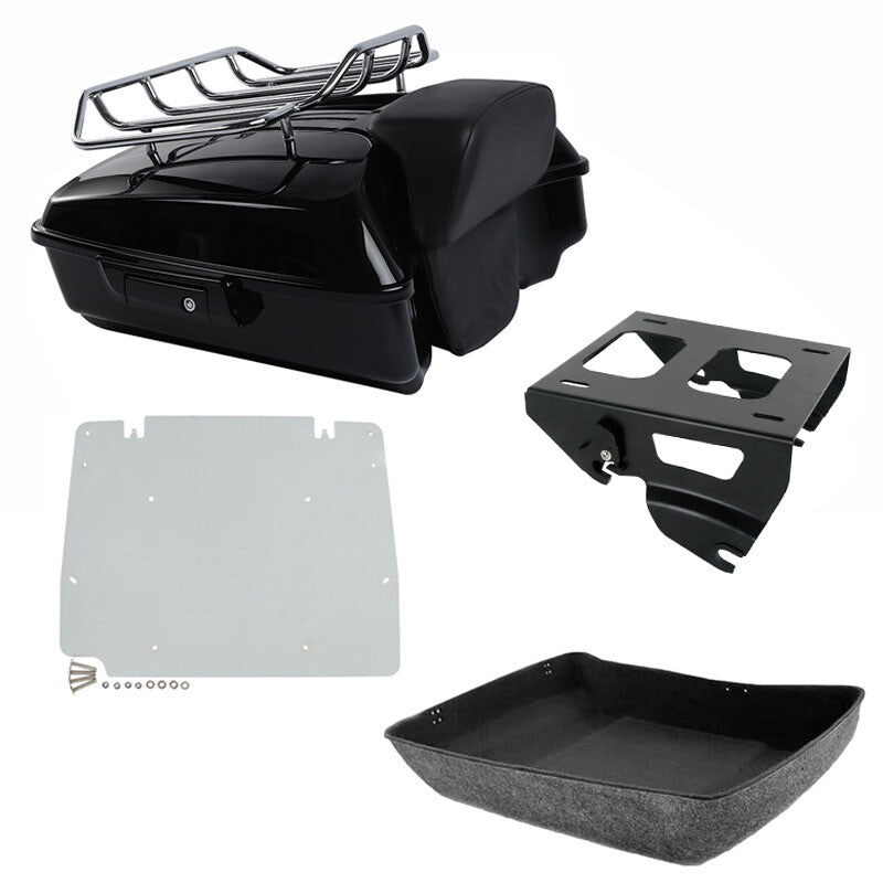 Chopped Trunk Backrest Luggage Rack Solo Mount Fit For Harley Touring 2014-2026