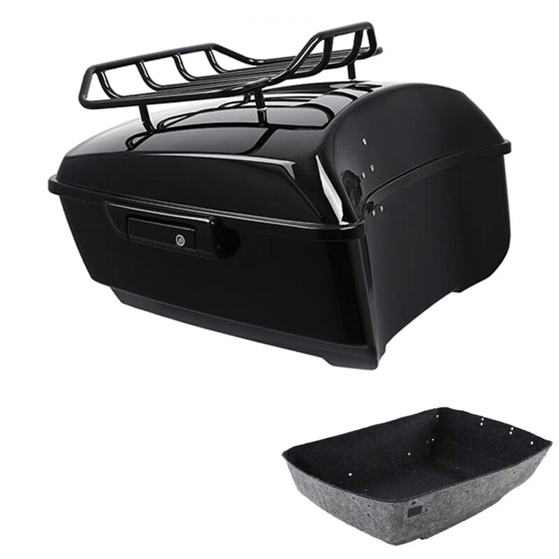 Black King Trunk Luggage Rack Fit For Harley Touring Street Road Glide 2014-2026