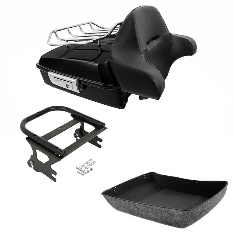 Chopped Trunk Pad Rack Mount Fit For Harley Touring Electra Glide 97-2008