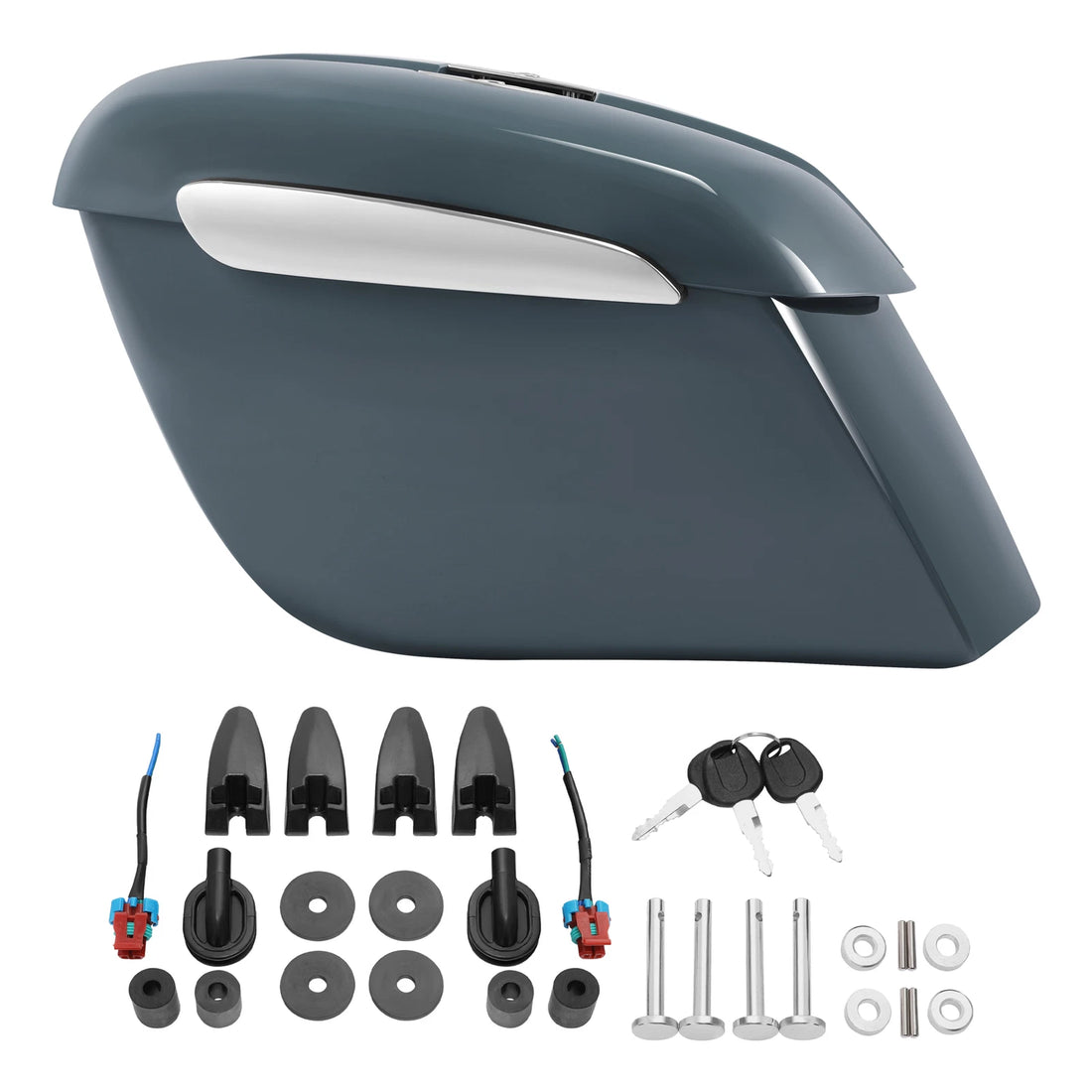 Saddlebags Fit For Indian Chieftain Limited 19-25 Stealth Gray Azure w/ Graphics