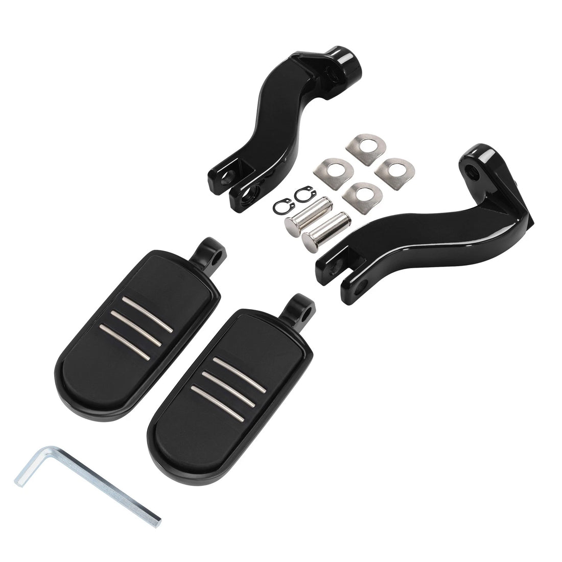 Black Rear Passenger Foot Pegs Bracket Fit For Harley Touring Road King 93-25