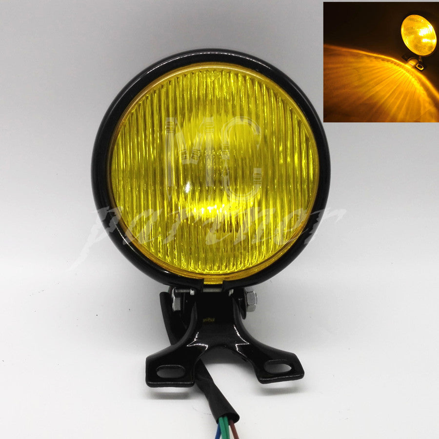 High Low Beam 5" Retro Black Headlight For Harley Cafe Racer Bobber Motorcycle