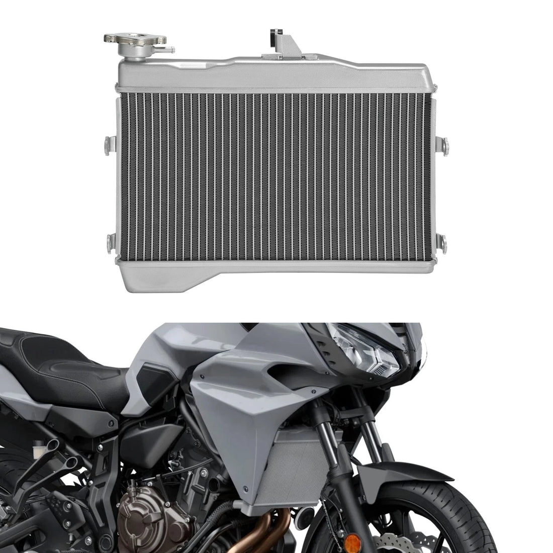 Aluminum Silver Radiator Fit For Yamaha FZ07 2015 2016 2017