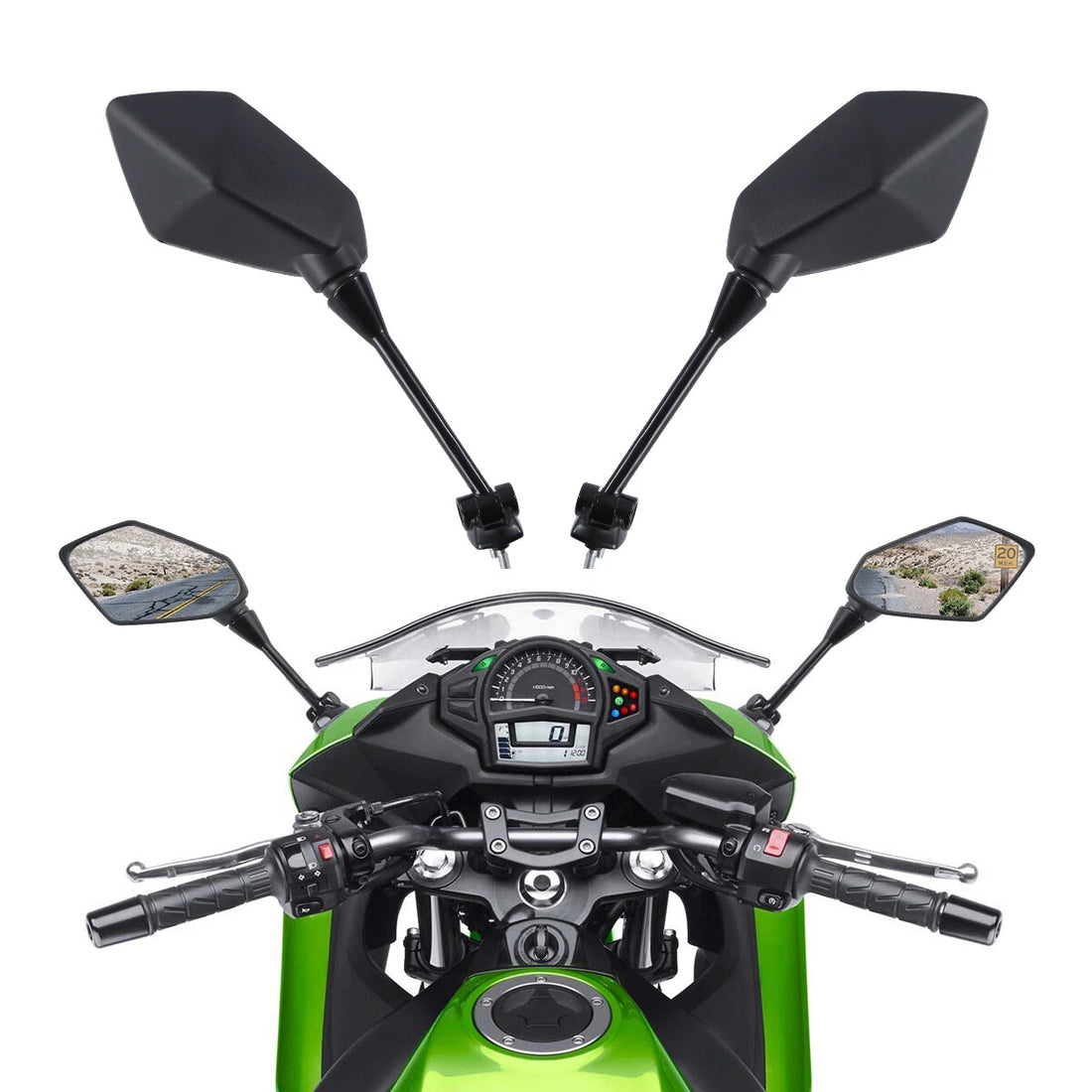 Motorcycle Black Side Rear View Mirrors For KAWASAKI NINJA 650R 2009-2016 2015
