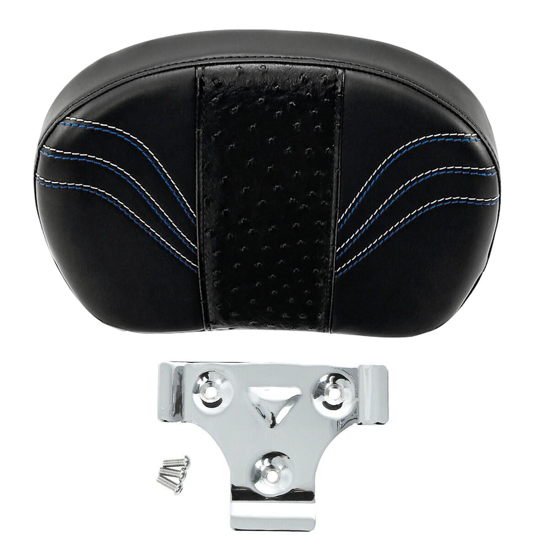 Black Passenger Backrest Pad Fit For Harley Road King Glide Electra Street Glide