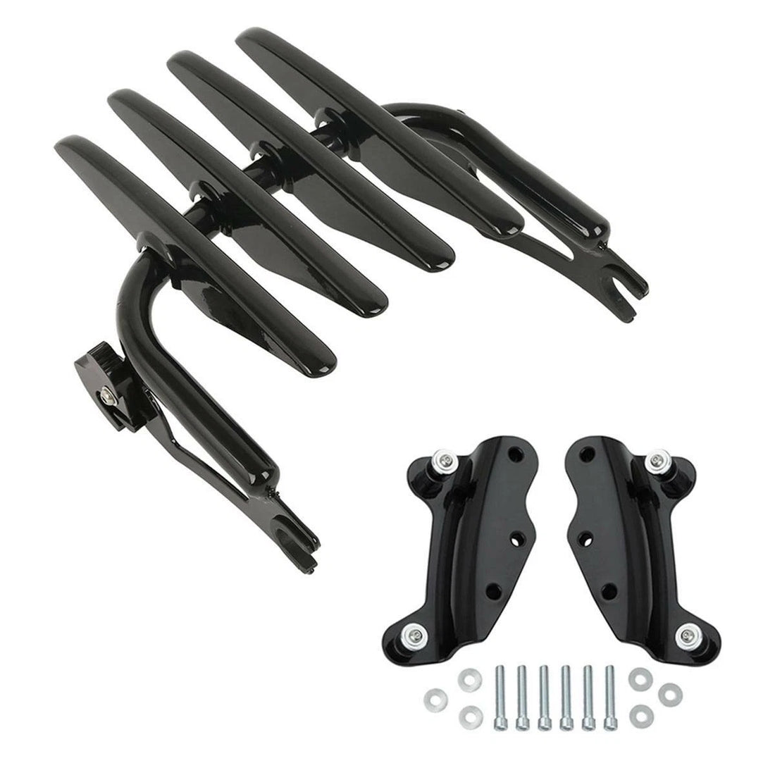 Black Stealth Luggage Rack Dock Hardware Kit Fit For Harley Street Glide 09-2013