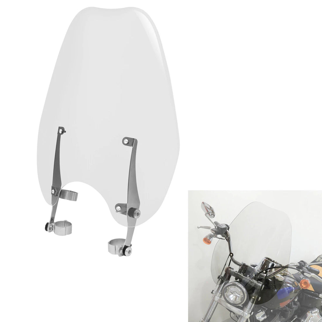 Windshield W/ Clamps 49mm Forks Fit For Harley Softail Street Bob Fxbb 18-25