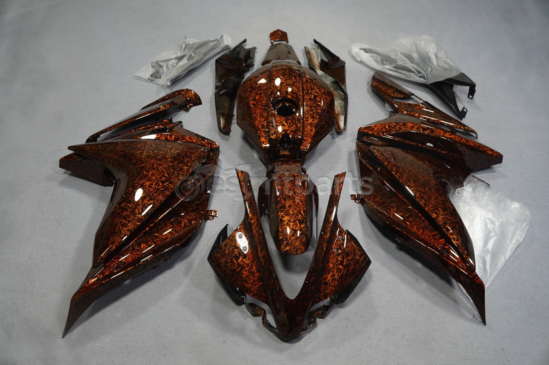Orange Black Forged Carbon Fiber Fairing Kit+Bolt For Yamaha YZF R125 2008-2018